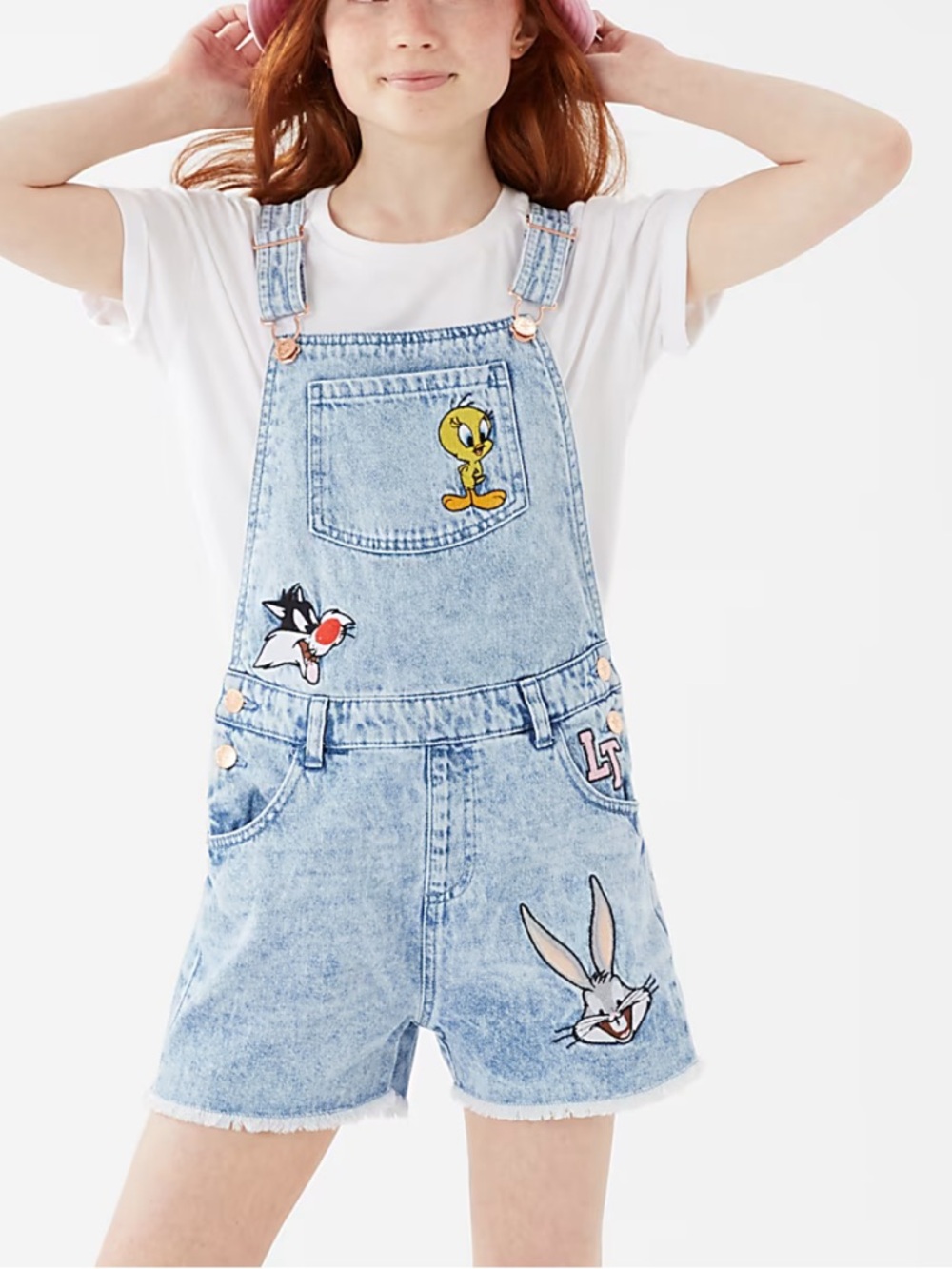 Marks & Spencer Looney Tunes 90s Style Kids Overalls Tweety Bugs Bunny 9-10 Y/o